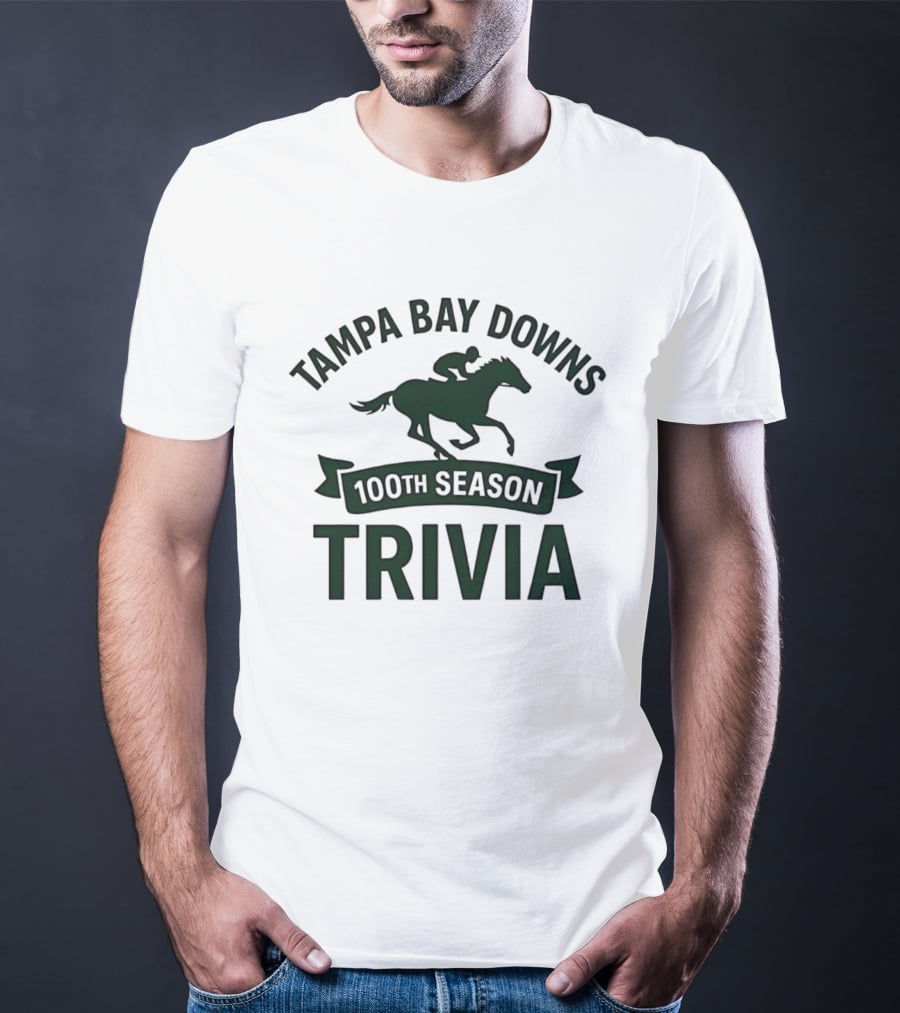 Tampa Bay Downs 100th Season Trivia Horse Racing 2025 T-Shirt