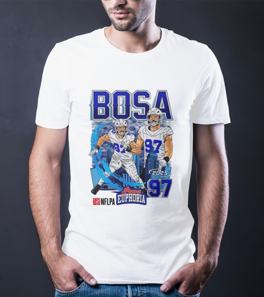 Bosa NFLPA Football 2025 Planet Euphoria Number 97 Skyline T-Shirt