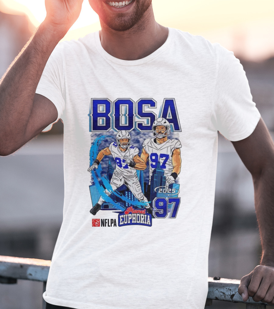 Bosa NFLPA Football 2025 Planet Euphoria Number 97 Skyline T-Shirt