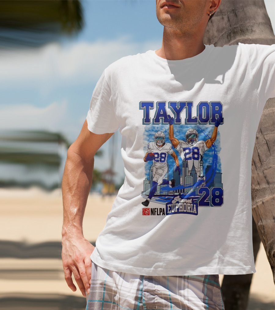 Taylor Indianapolis Planet Euphoria NFLPA Number 28 Skyline T-Shirt