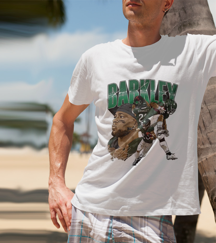 Barkley Saquon Football Player Signature Philadelphia Eagles T-Shirt