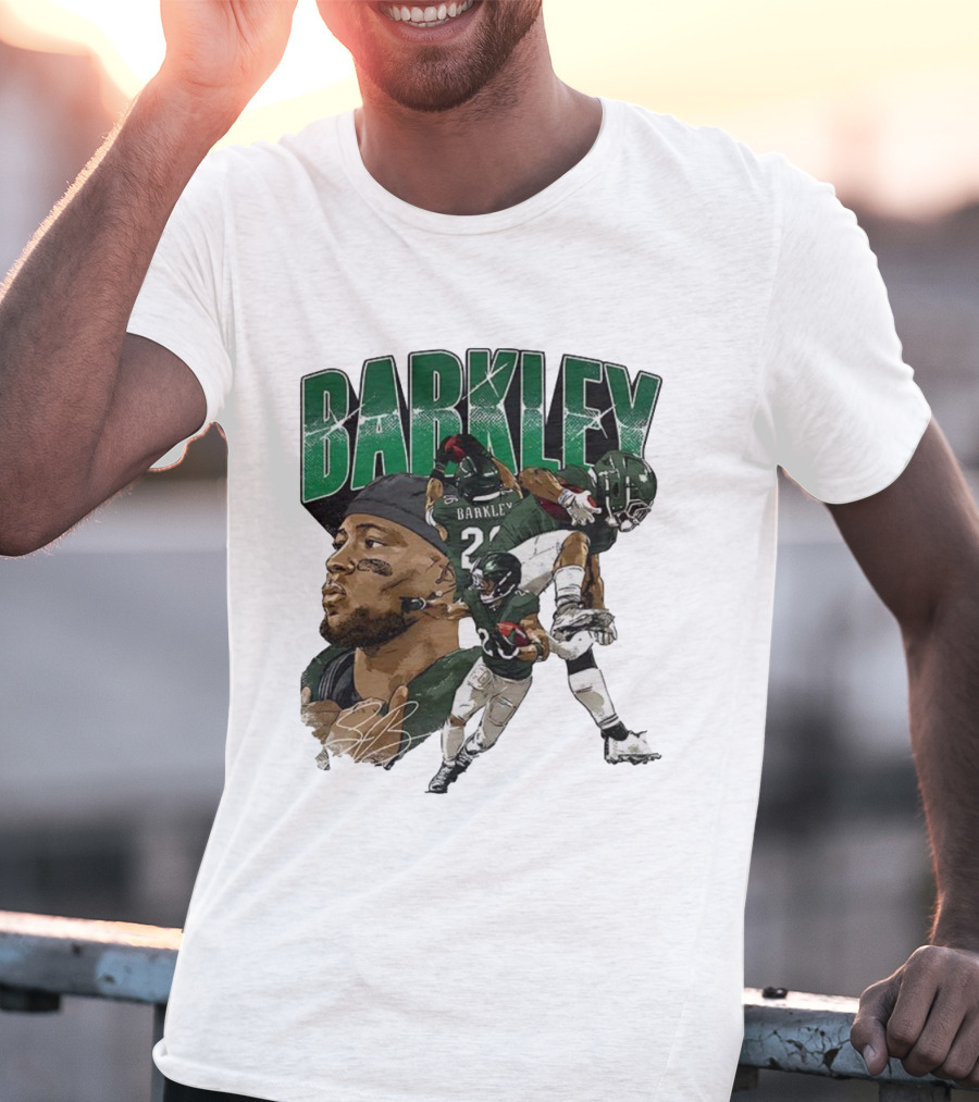 Barkley Saquon Football Player Signature Philadelphia Eagles T-Shirt