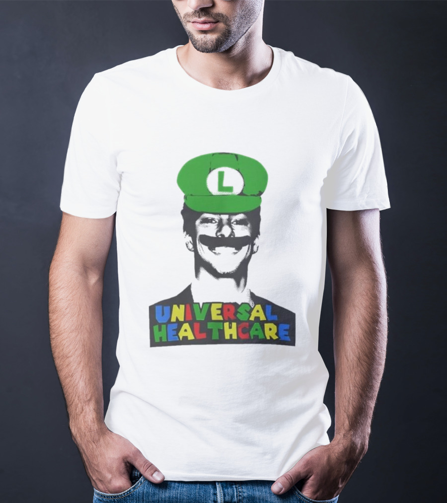 Luigi Mangione Universal Healthcare Mario Bros Green Hat T-Shirt