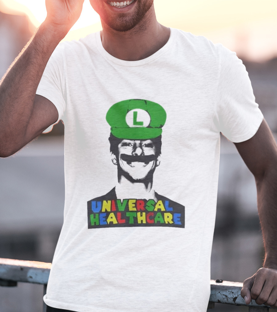 Luigi Mangione Universal Healthcare Mario Bros Green Hat T-Shirt
