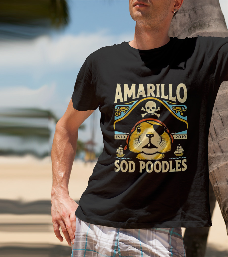 Amarillo Sod Poodles Pirate Prairie Dog Estd 2019 T-Shirt