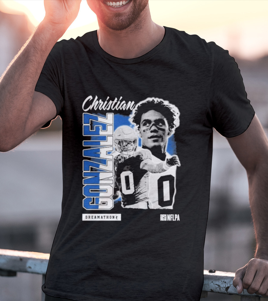Christian Gonzalez NFLPA Dreamathon Football Athlete T-Shirt