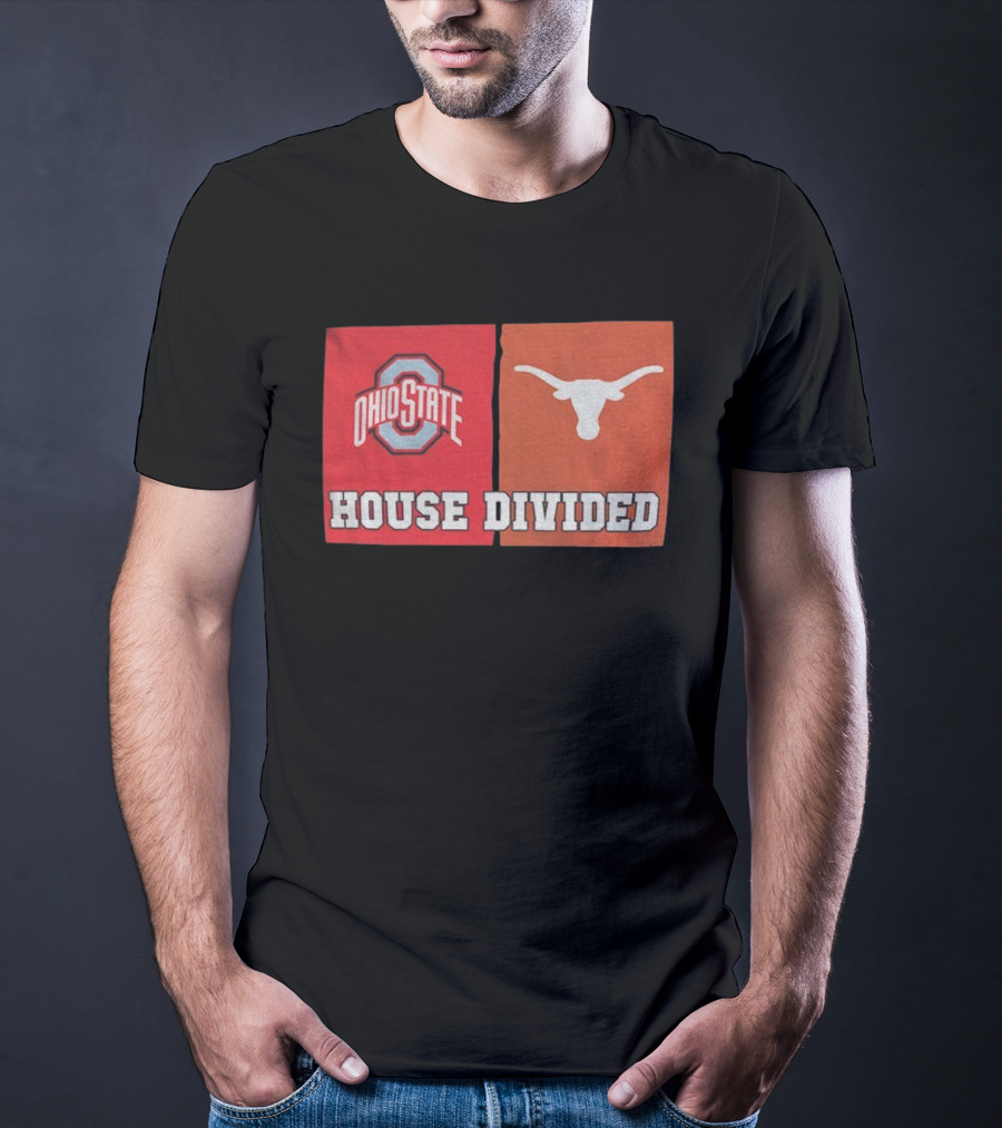 Ohio State Buckeyes Texas Longhorns House Divided T-Shirt