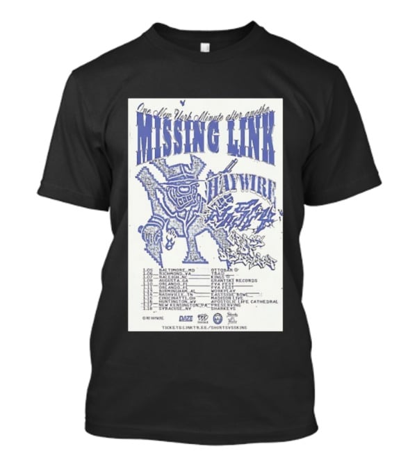 Missing Link One New York Minute Tour 2026 Dates All-City Show Locations T-Shirt