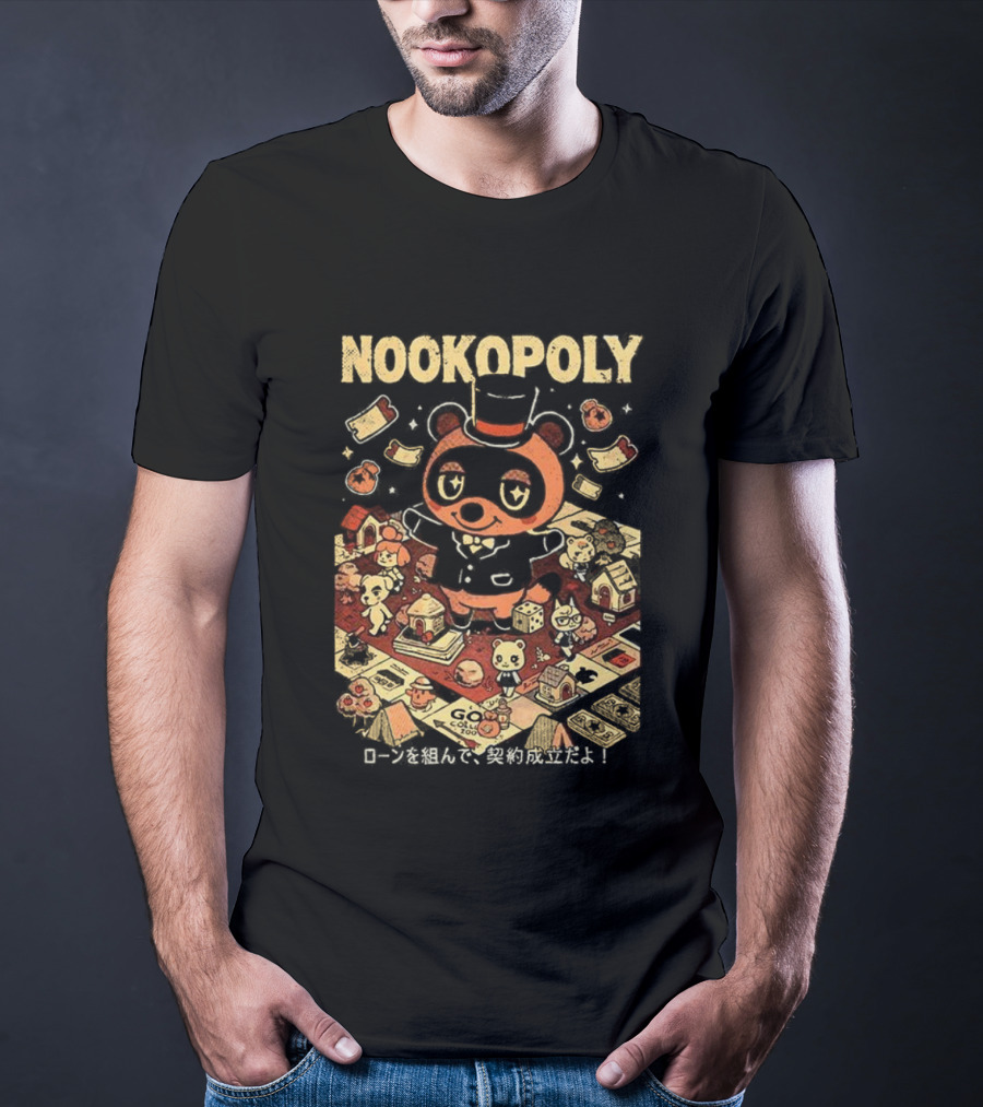 Nookopoly Animal Crossing Monopoly Game Crossover With Tom Nook In Top Hat T-Shirt