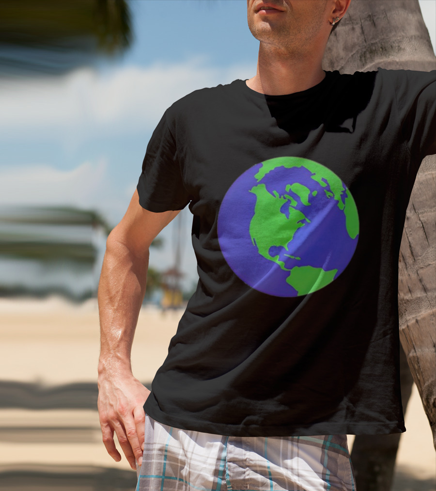 The Office Earth Globe Blue Green Map Design T-Shirt