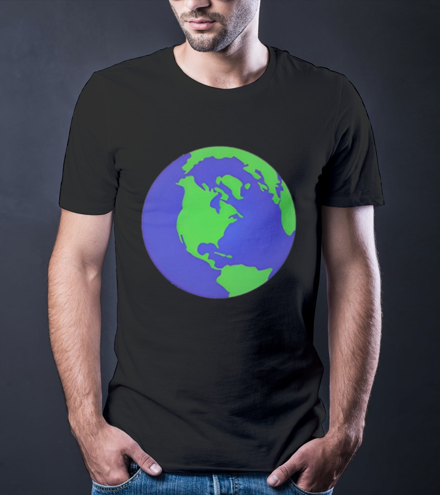 The Office Earth Globe Blue Green Map Design T-Shirt