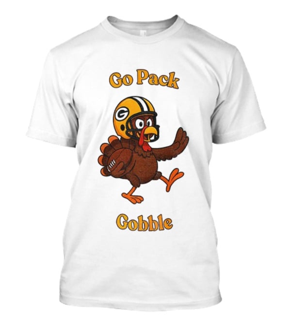 Go Pack Gobble Green Bay Packers Thanksgiving Football Turkey T-Shirt