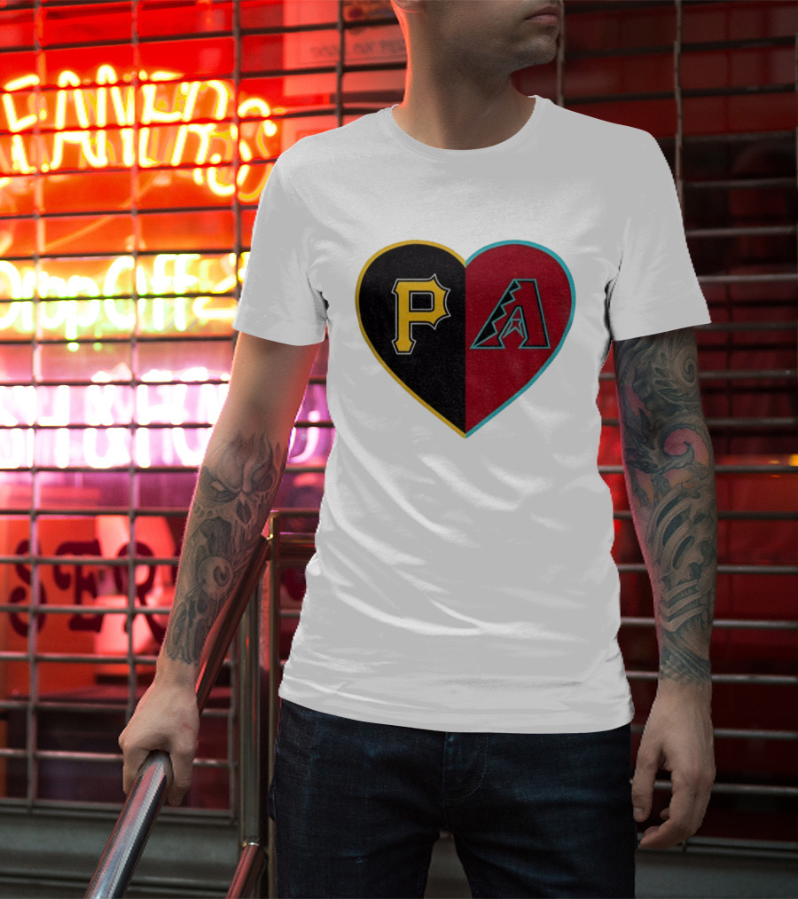 Pittsburgh Pirates Arizona Diamondbacks Split Heart Personalized T-Shirt