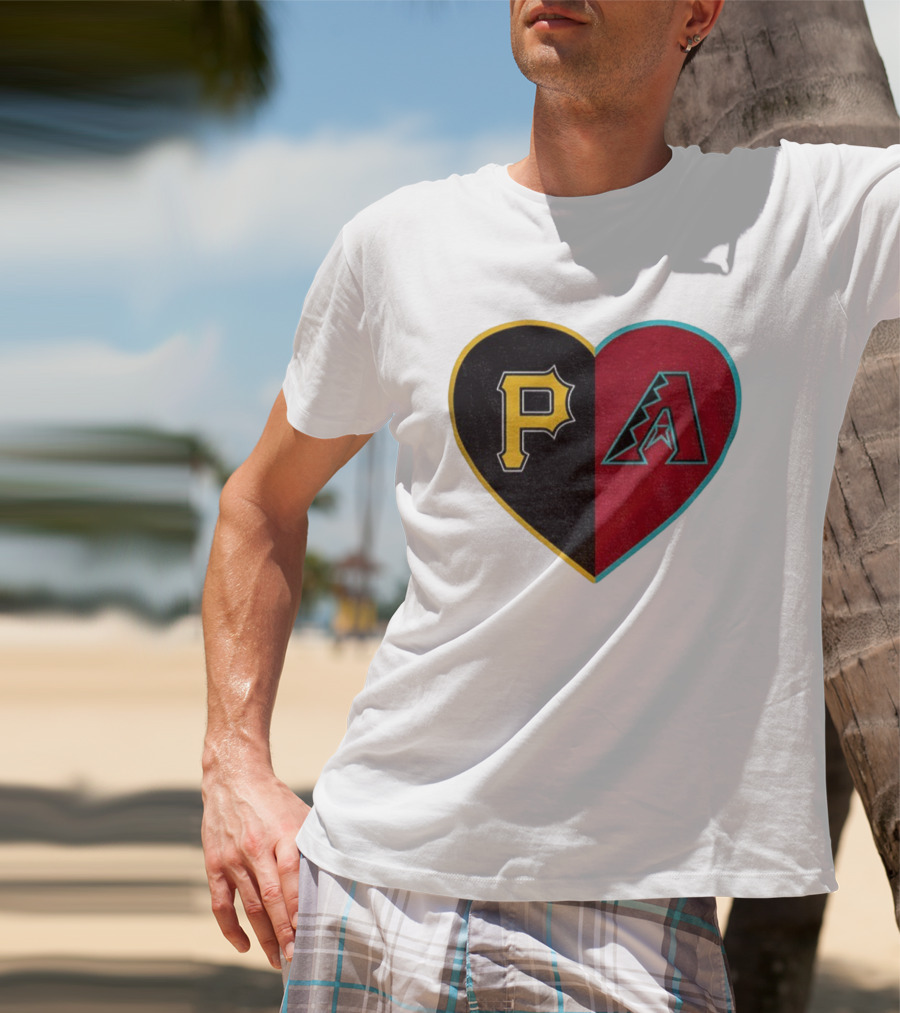 Pittsburgh Pirates Arizona Diamondbacks Split Heart Personalized T-Shirt