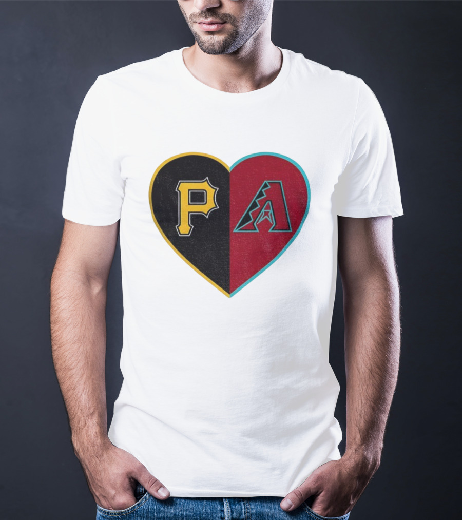Pittsburgh Pirates Arizona Diamondbacks Split Heart Personalized T-Shirt