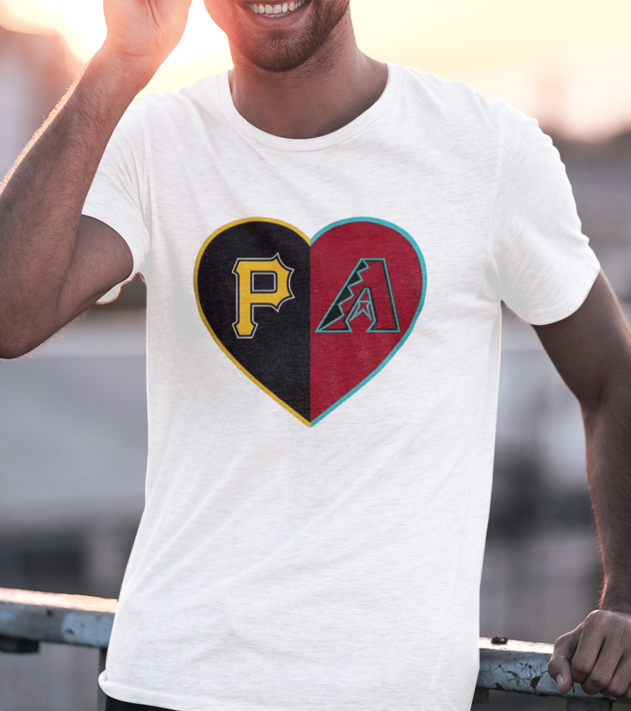 Pittsburgh Pirates Arizona Diamondbacks Split Heart Personalized T-Shirt