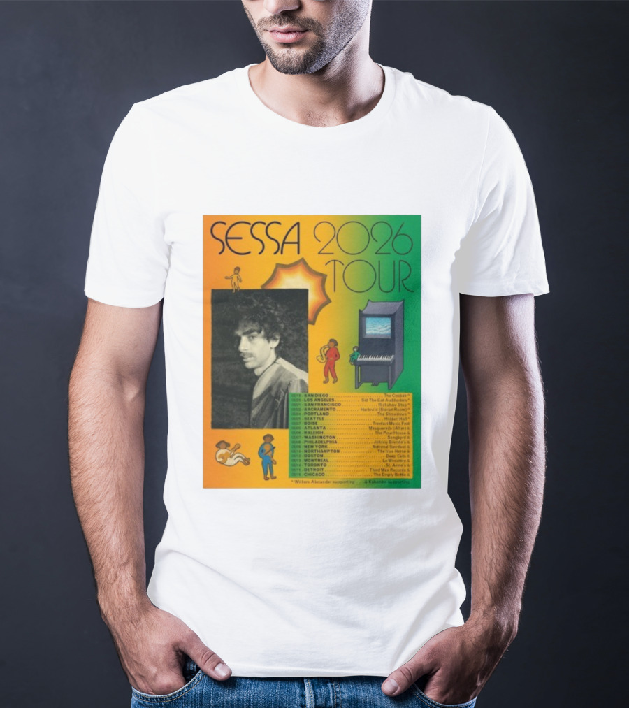 Sessa 2026 Tour USA & Canada Dates Featuring San Diego New York Montreal Chicago T-Shirt