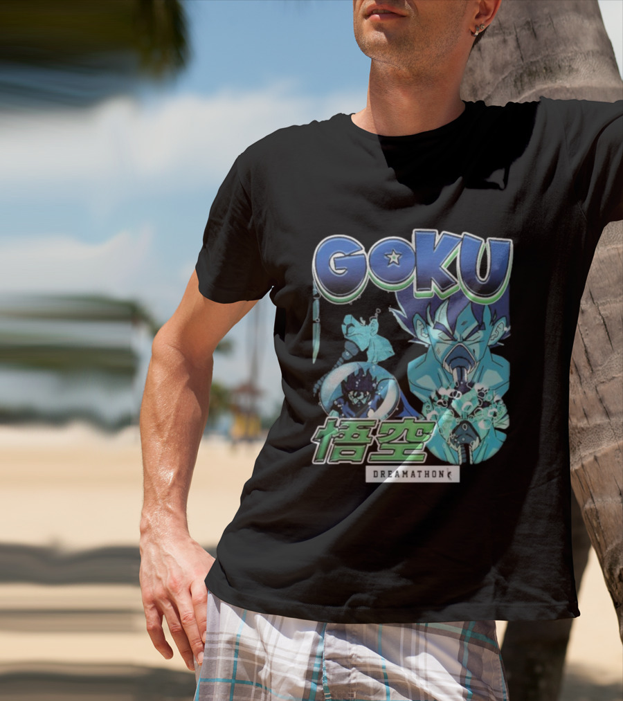 Goku Dreamathon Dragon Ball Blue Aura Kamehameha Burst T-Shirt