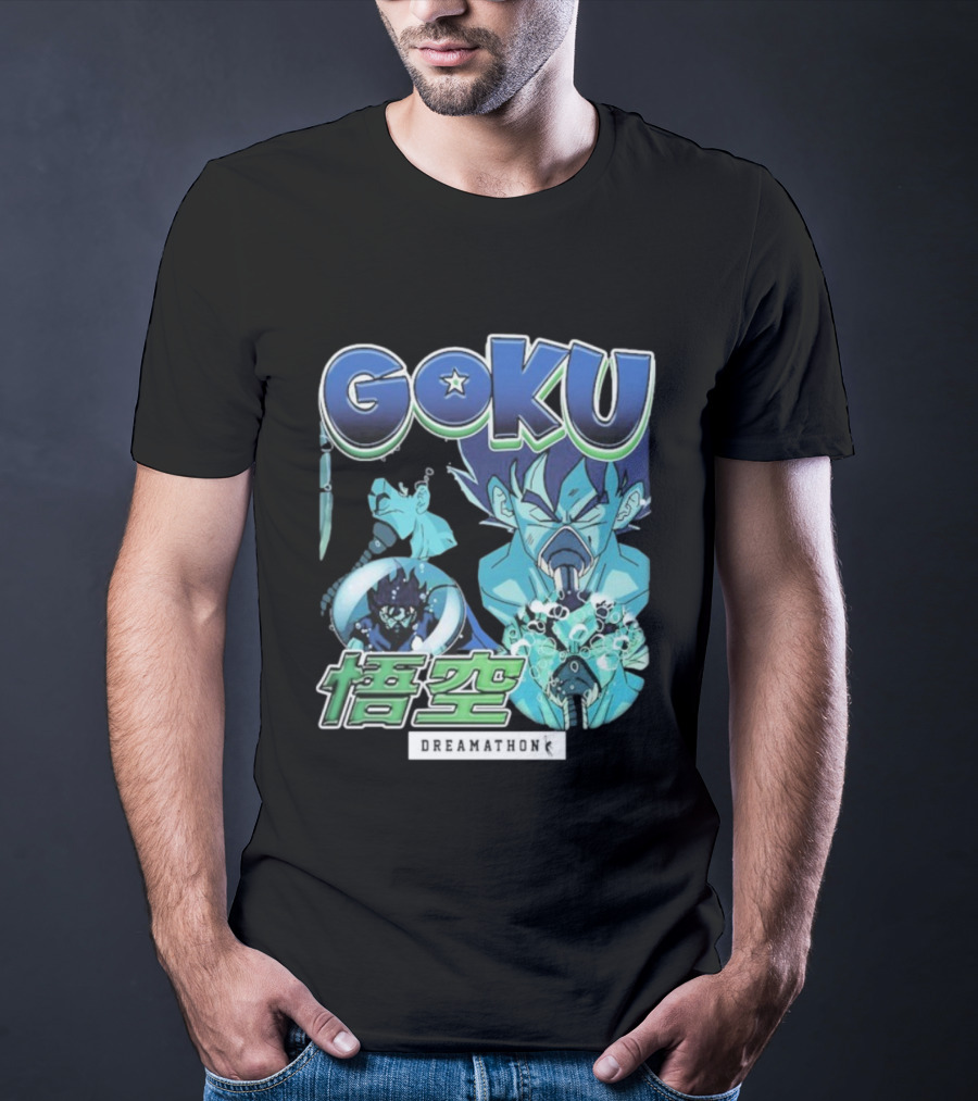 Goku Dreamathon Dragon Ball Blue Aura Kamehameha Burst T-Shirt