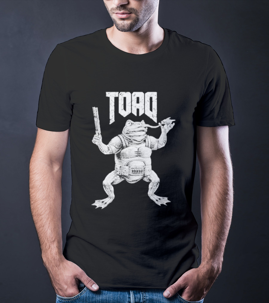 Toad Frog Warrior With Gun And Sword T-Shirt