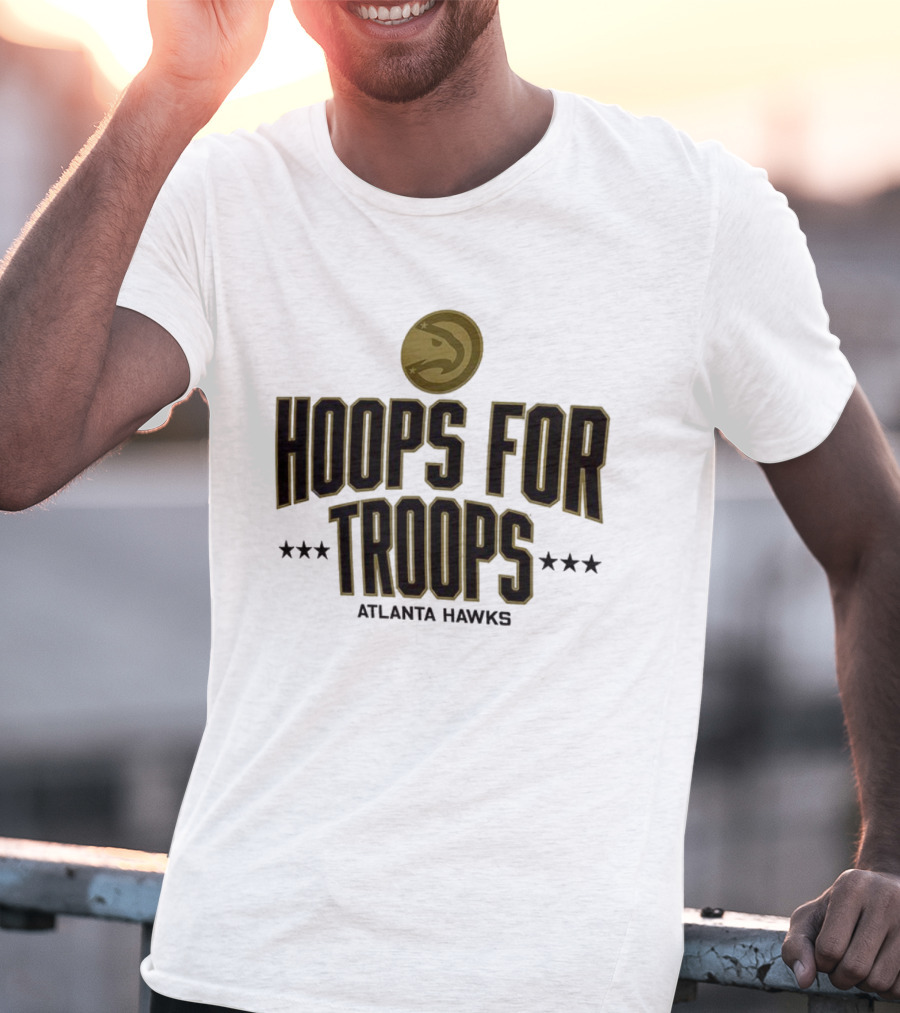Atlanta Hawks Hoops For Troops Basketball Tribute T-Shirt