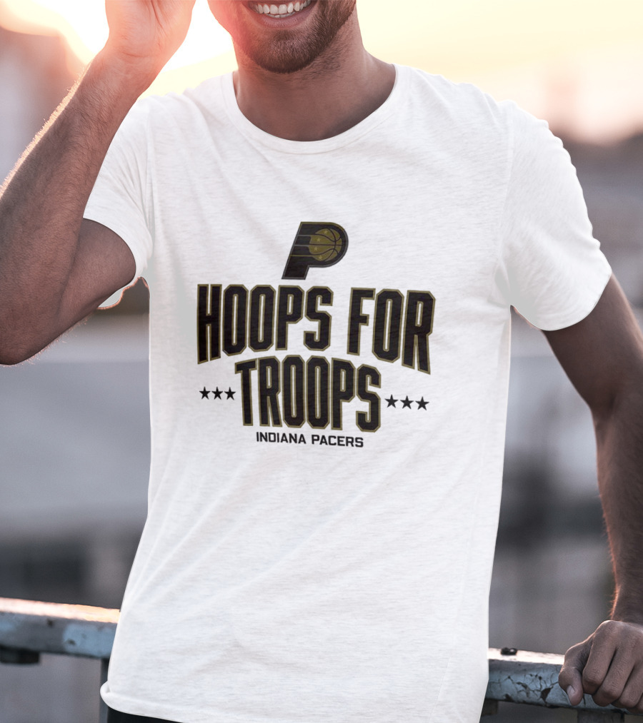 Indiana Pacers Hoops For Troops Stars Basketball T-Shirt