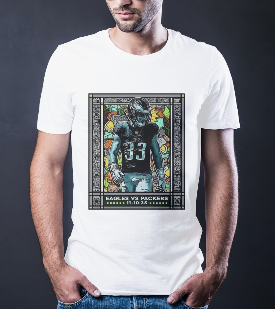 Eagles Vs Packers November 10 2025 Football Number 33 Philadelphia T-Shirt
