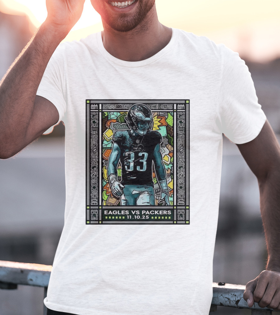 Eagles Vs Packers November 10 2025 Football Number 33 Philadelphia T-Shirt