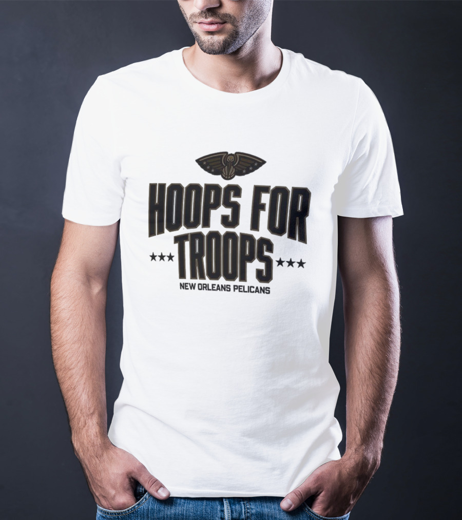 New Orleans Pelicans Hoops For Troops Basketball Team Support T-Shirt