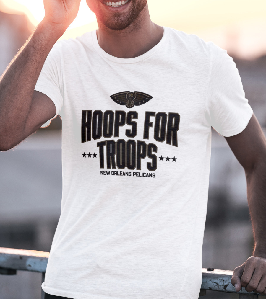 New Orleans Pelicans Hoops For Troops Basketball Team Support T-Shirt