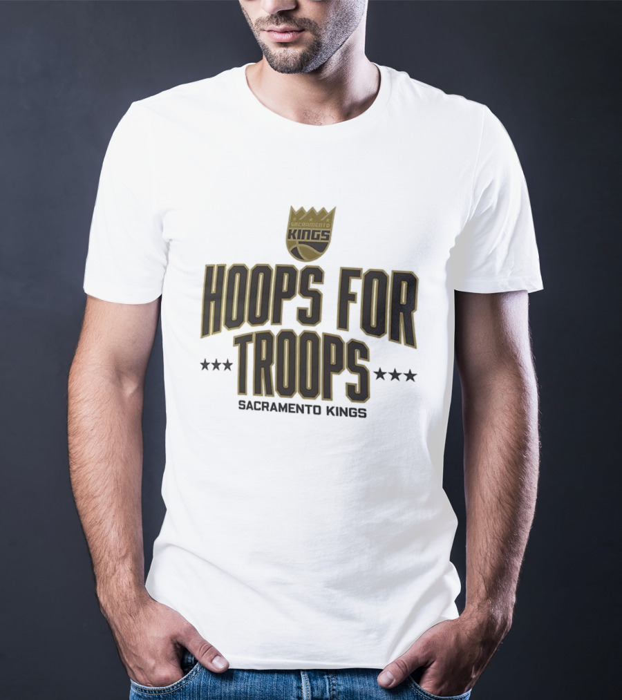 Sacramento Kings Hoops For Troops Basketball Support T-Shirt