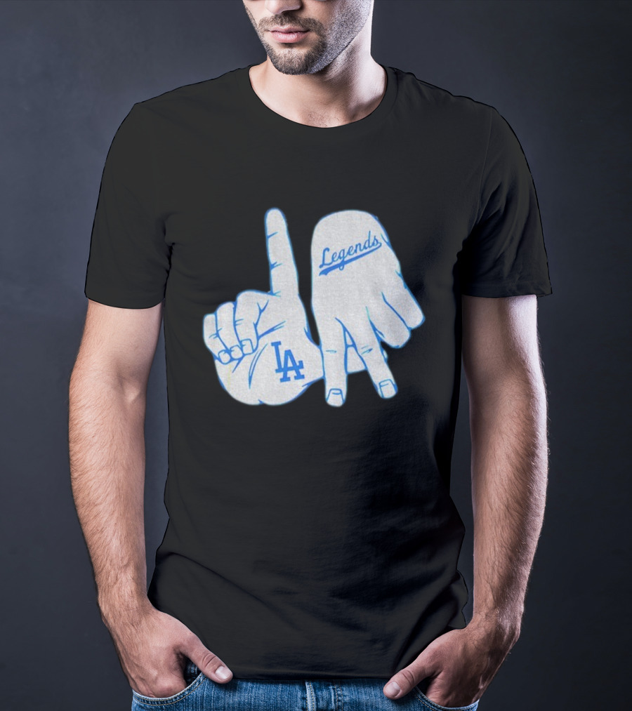 Los Angeles Dodgers Legends LA Hand Sign 2025 MLB Baseball T-Shirt