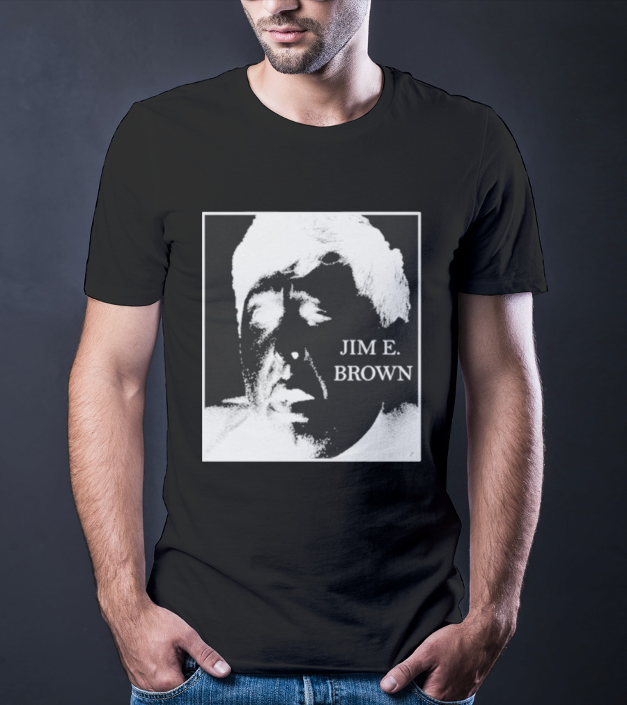 Jim E. Brown Face Monochrome High Contrast T-Shirt
