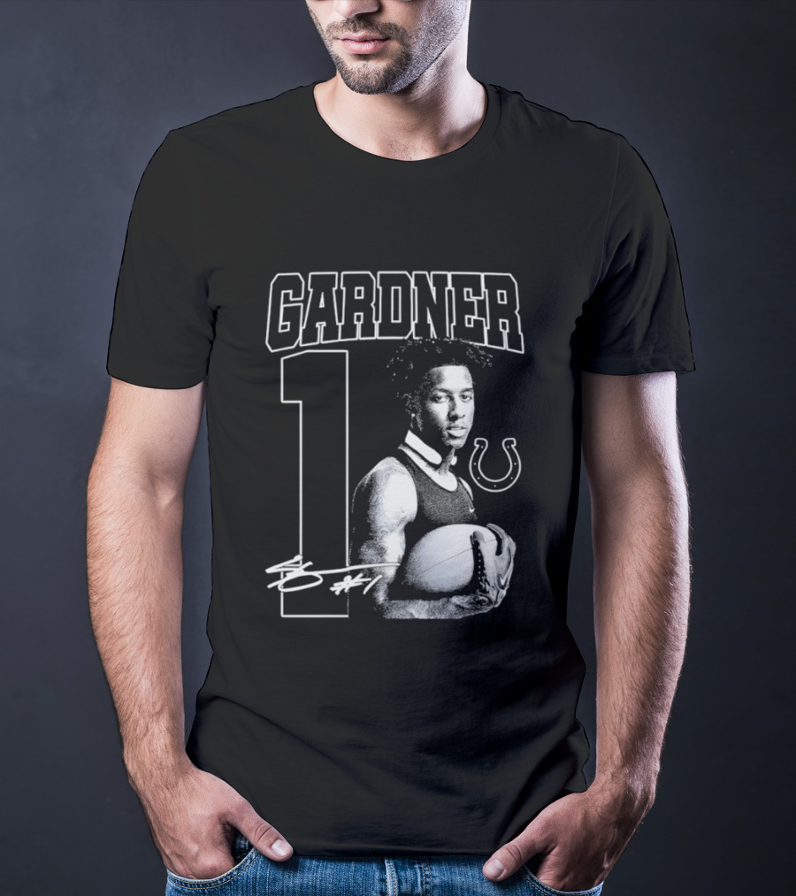 Gardner 1 Indianapolis Colts NFL Football Vintage Signature T-Shirt