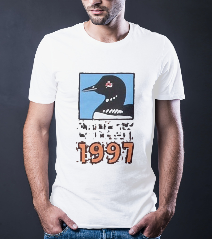 Only New York Wildlife Dept 1997 Loon Wildlife Iconic Bird Emblem T-Shirt