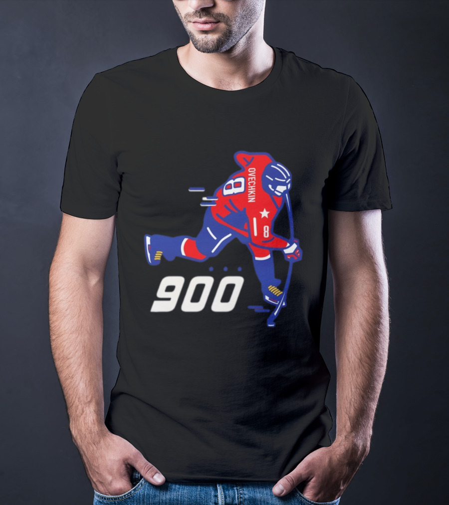 Alex Ovechkin 900 Washington Capitals NHL Hockey Player Milestone Achievement T-Shirt