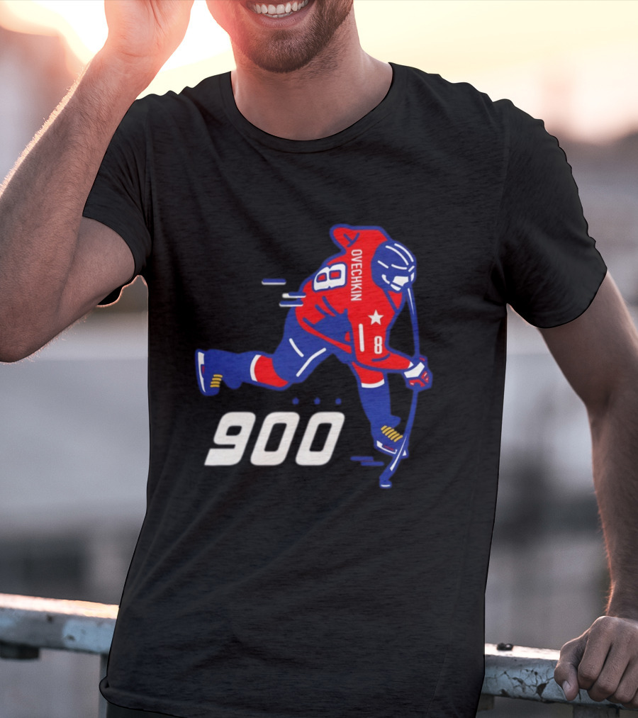 Alex Ovechkin 900 Washington Capitals NHL Hockey Player Milestone Achievement T-Shirt