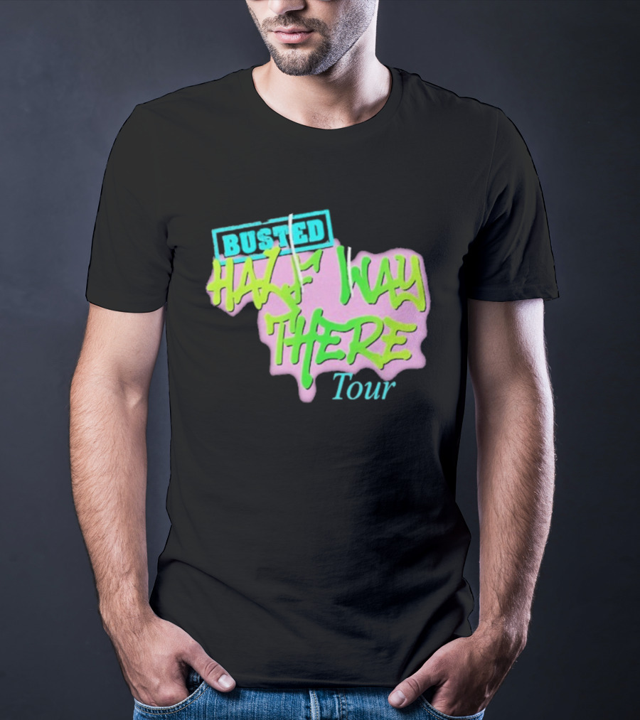 Busted Half Way There Tour Graffiti Neon Style T-Shirt