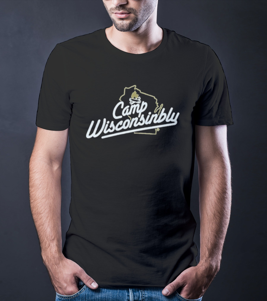 Camp Wisconsinbly Drink Wisconsinbly Wisconsin Map And Beer T-Shirt