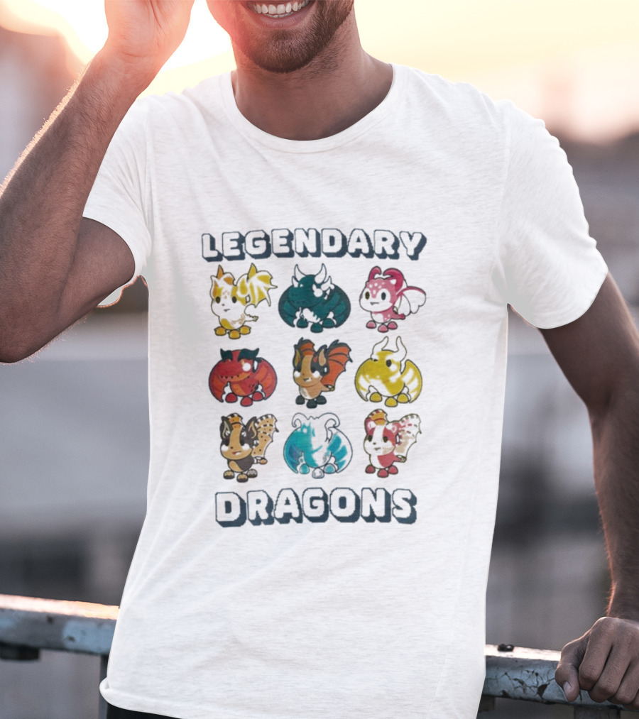 Legendary Dragons Adopt Me Colorful Characters Collection T-Shirt