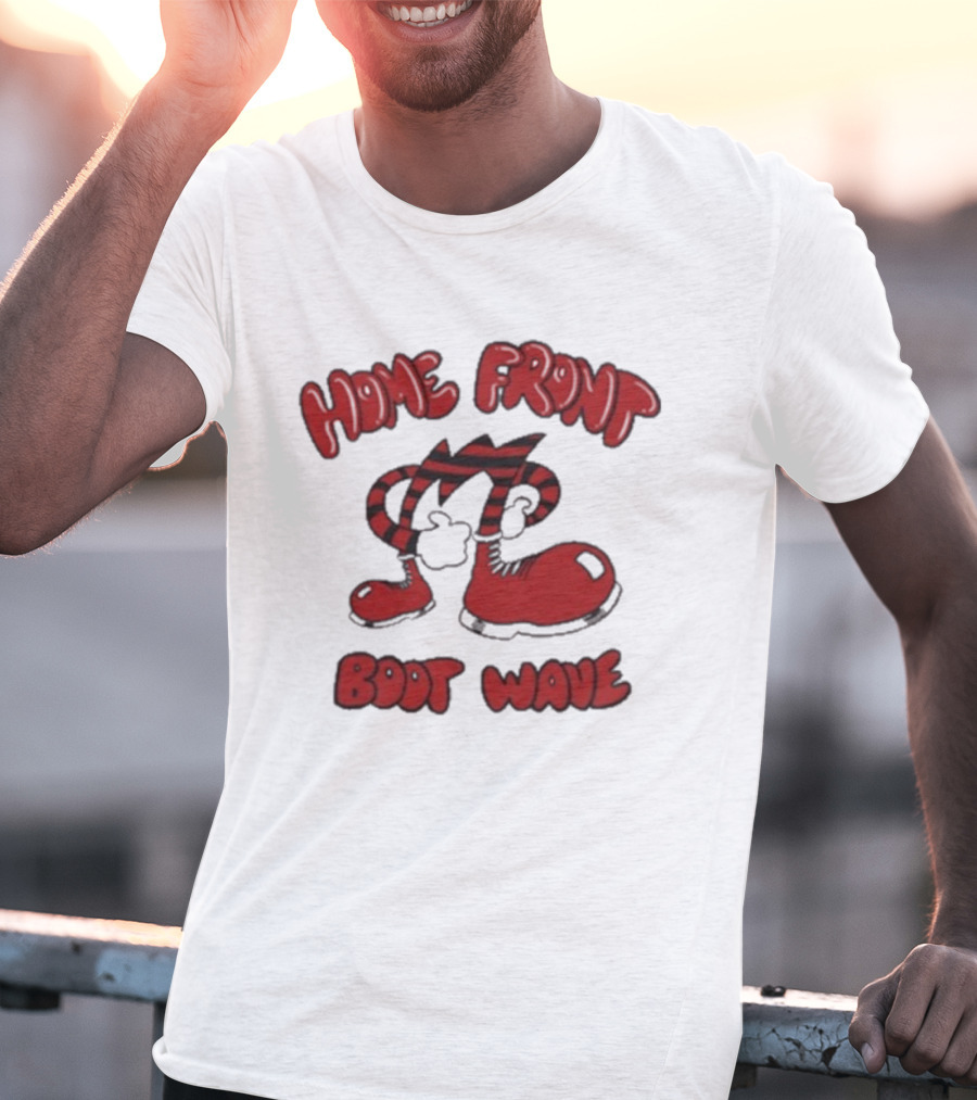 Home Front Boot Wave Red Cartoon Feet And Striped Arms T-Shirt