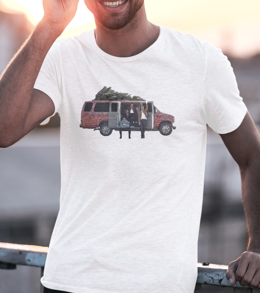Jonas Brothers Christmas Road Trip Van With Tree T-Shirt
