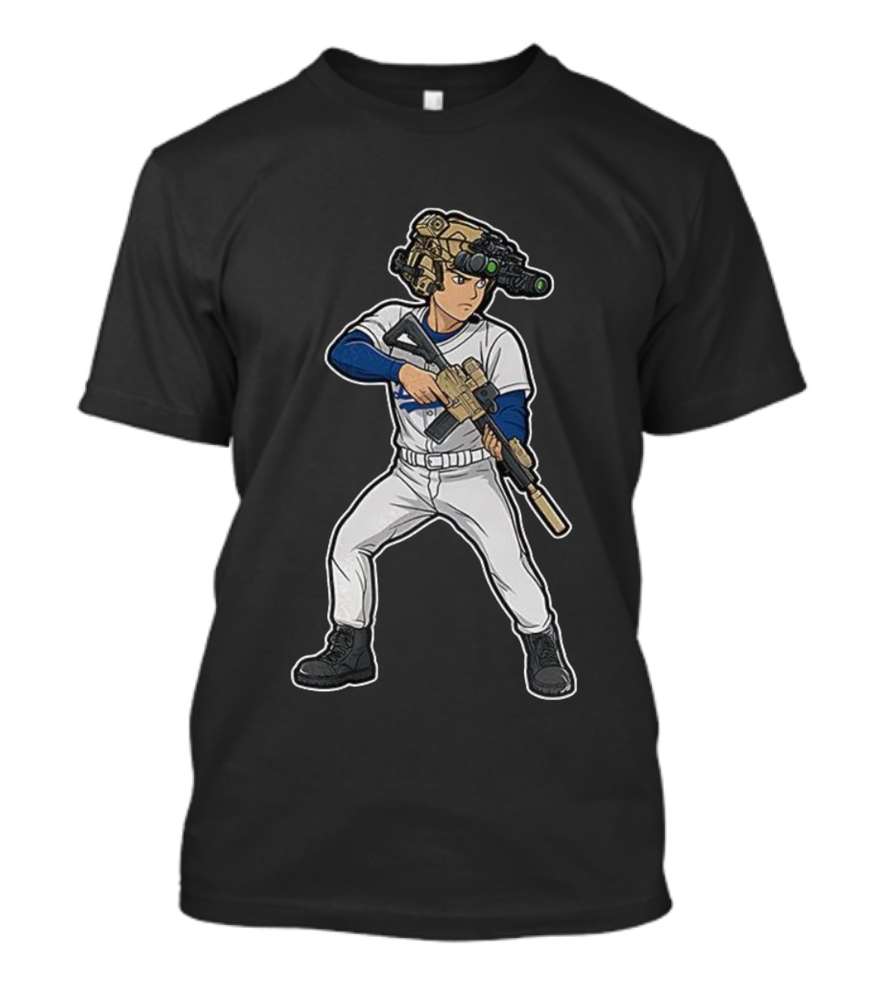 Shohei Ohtani Los Angeles Dodgers Baseball ShoTime Soldier With Tactical Gear T-Shirt