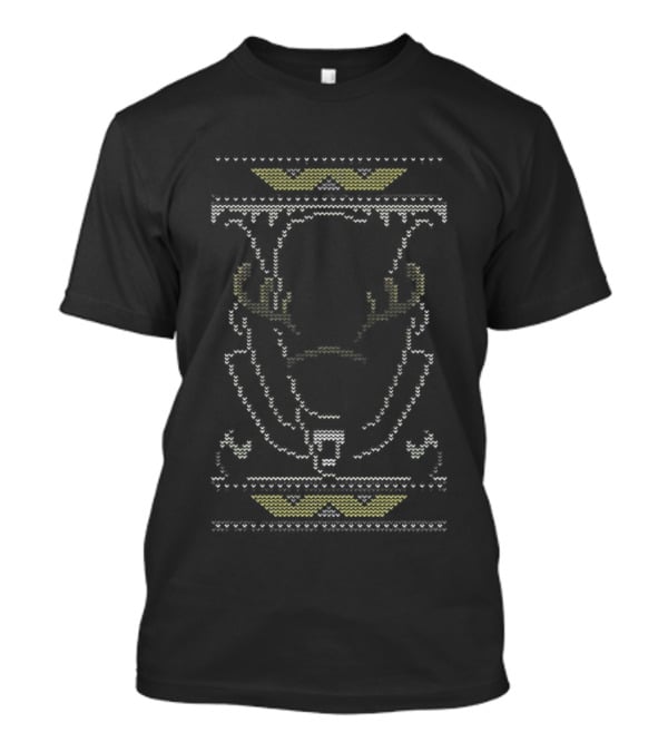 Xenomorph Alien Predator Christmas Sweater Ugly Holiday Reindeer Pattern T-Shirt