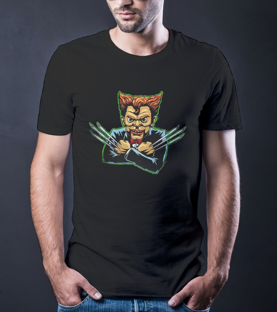 Goosebumps Slappy Meets Wolverine Marvel Comics Crossover T-Shirt