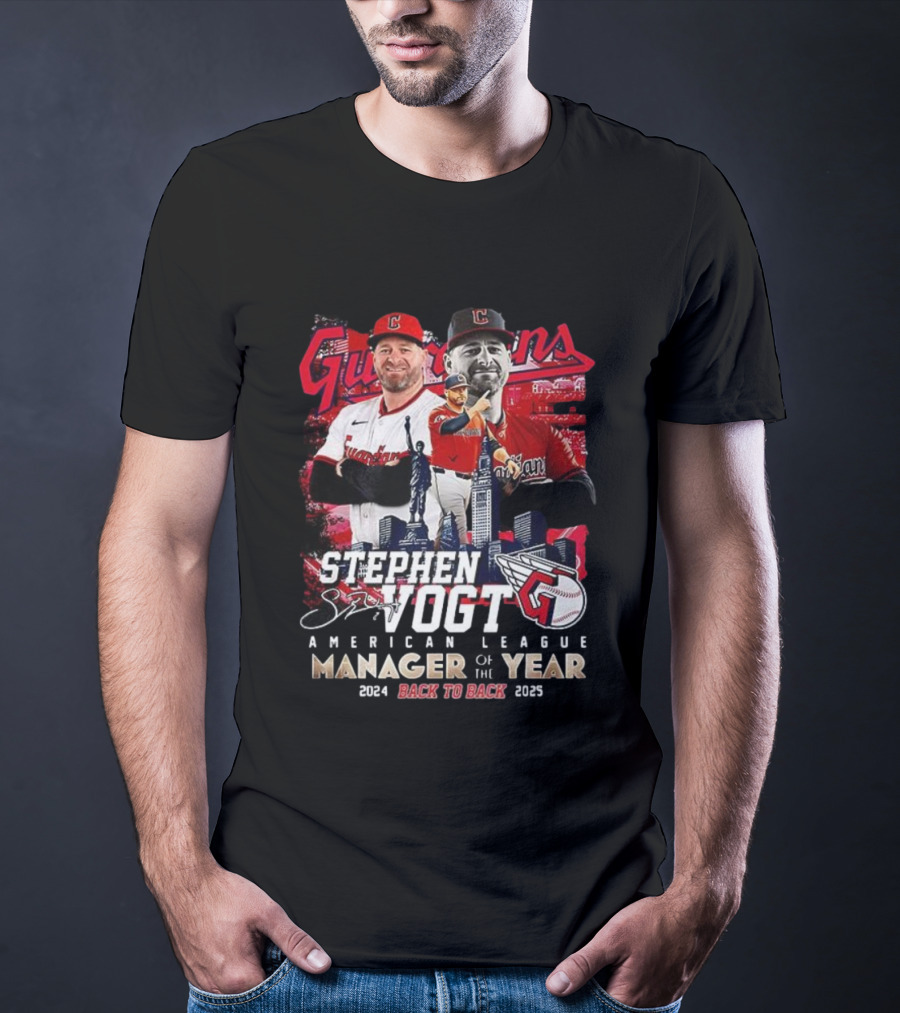 Guardians Stephen Vogt Back To Back American League Manager Of The Year 2024 2025 T-Shirt