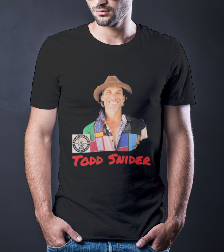 Todd Snider Hard Working Americans Patchwork Peace Sign T-Shirt