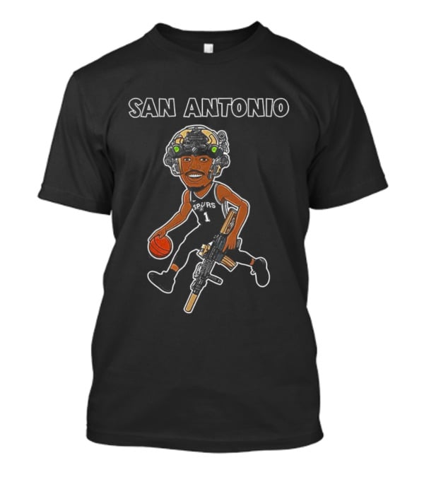 Victor Wembanyama San Antonio Spurs Basketball Soldier With Helmet And Gun T-Shirt