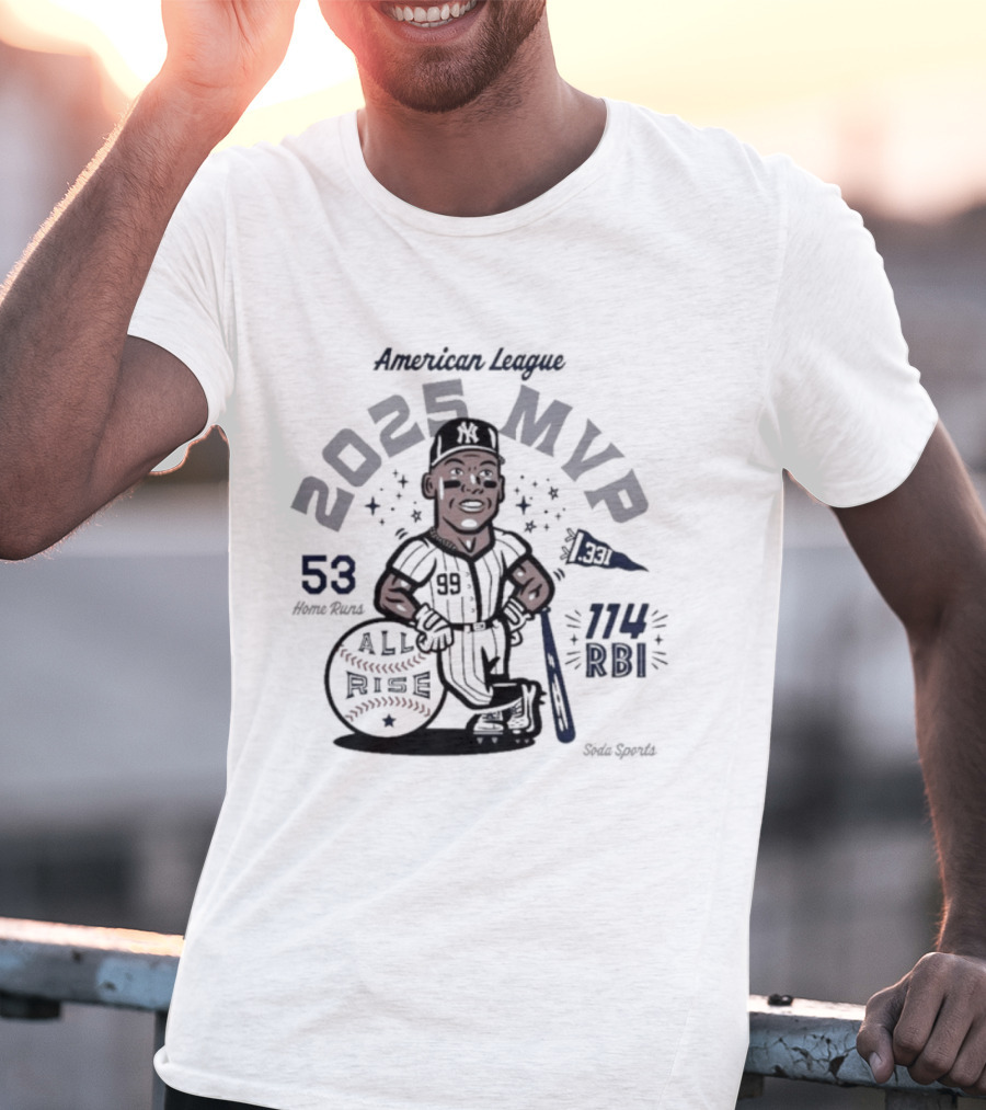 American League 2025 MVP Aaron Judge 53 Home Runs 114 RBI All Rise T-Shirt