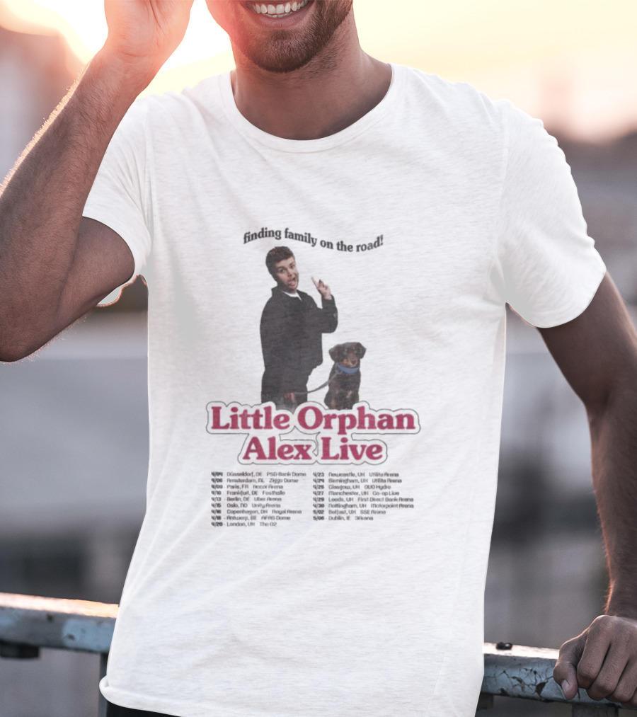 Finding Family On The Road Little Orphan Alex Live Tour 2026 Dates T-Shirt
